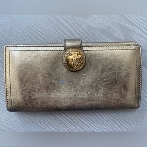 Gucci hysteria gold metallic leather continental wallet